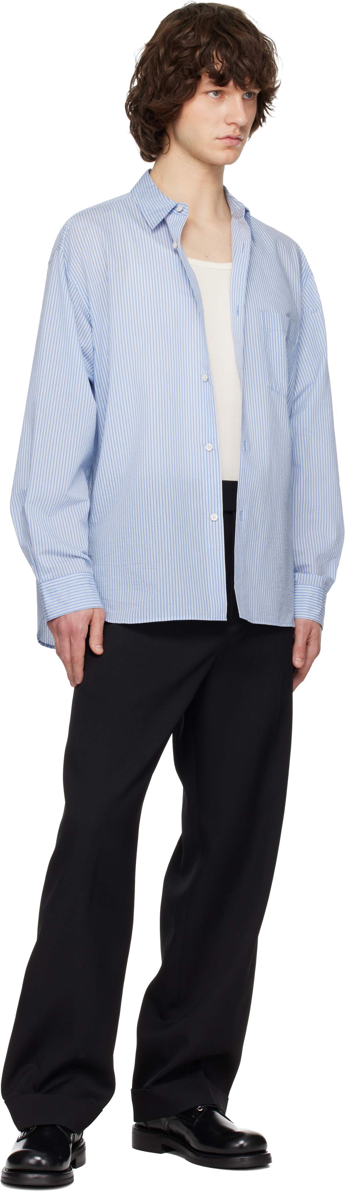 Solid Homme Black Turn-Up Wool Trousers
