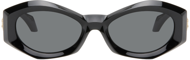 Photo: Versace Black Medusa Plaque Irregular Sunglasses