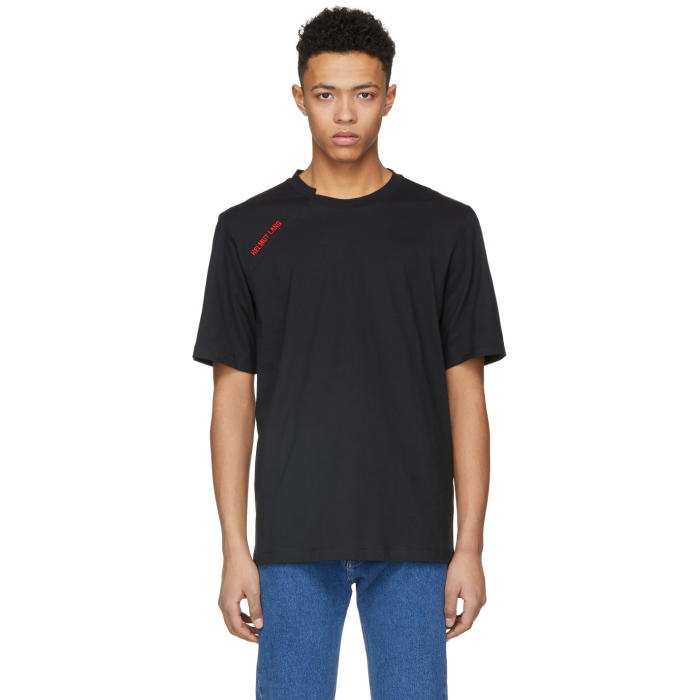 Photo: Helmut Lang Black Logo Cut Neck T-Shirt