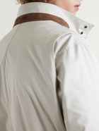 Kiton - Suede-Trimmed Shell Field Jacket - Neutrals