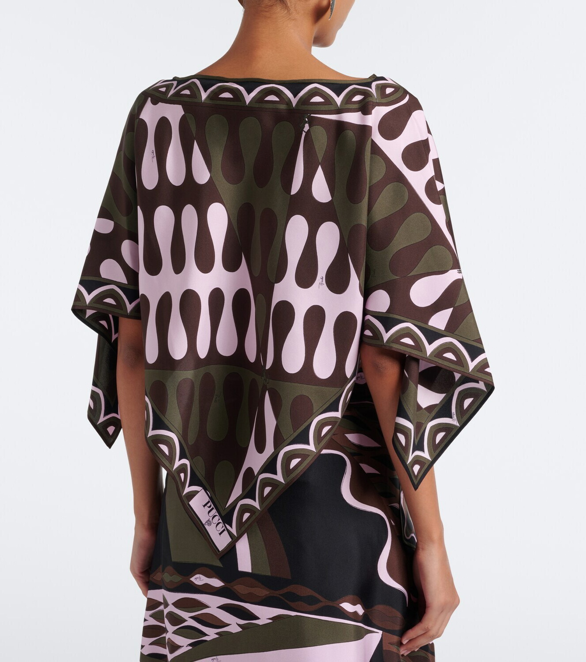 Pucci Leocorno asymmetric silk twill top