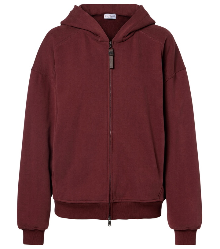 Photo: Brunello Cucinelli Monili cotton jersey zip-up hoodie
