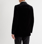 Favourbrook - Chaucer Satin-Trimmed Cotton-Velvet Tuxedo Jacket - Black