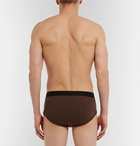 TOM FORD - Stretch-Cotton Briefs - Brown