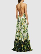 ROBERTO CAVALLI Printed Silk Chiffon Self-tie Maxi Dress