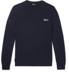 A.P.C. - Logo-Intarsia Cotton Sweater - Blue