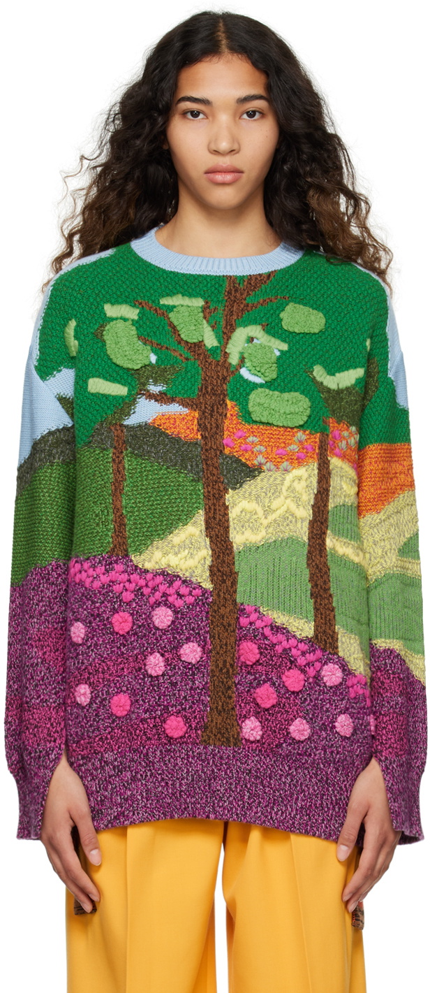Stella McCartney Blue & Purple Tree Of Life Sweater