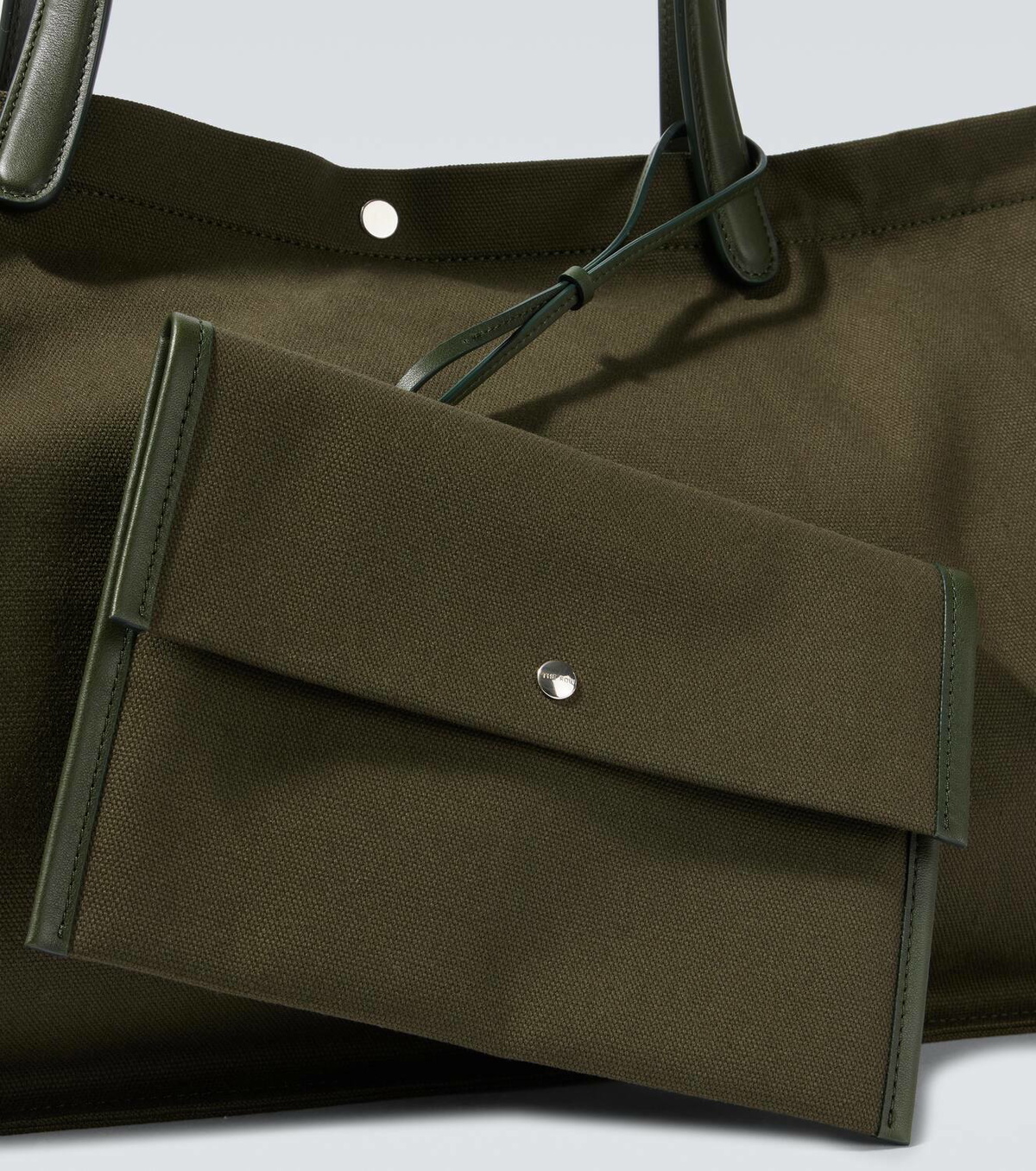 The Row Idaho XL leather-trimmed canvas tote bag The Row