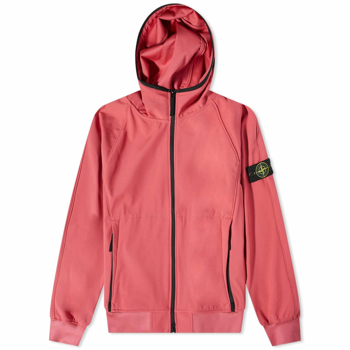 Stone Island Men's Light Soft Shell-R Hooded Jacket in Fucsia