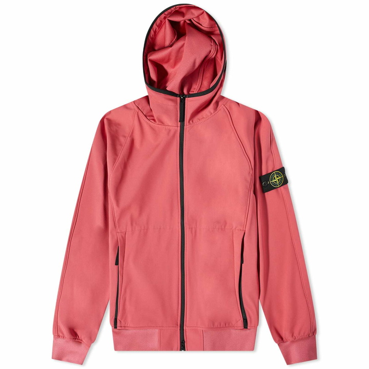 Photo: Stone Island Men's Light Soft Shell-R Hooded Jacket in Fucsia