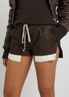 Rick Owens Fog Boxers Suede Shorts Dark Brown
