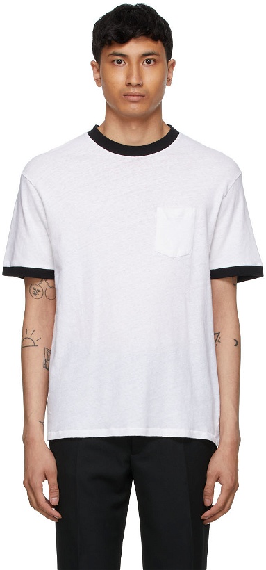 Photo: Second/Layer White & Black Core Ringer T-Shirt