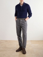 Brunello Cucinelli - Ribbed Cashmere Polo Shirt - Blue