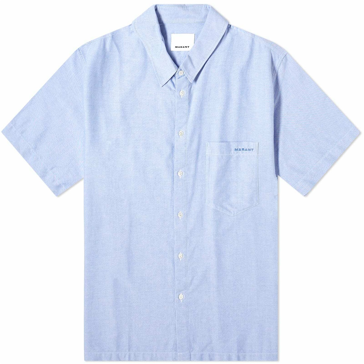 Photo: Isabel Marant Men's Iggy Short Sleeve Shirt in Faded Blue