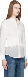 UNDERCOVER White Knit Paneled Shirt