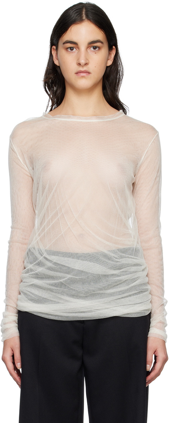 Ann Demeulemeester Off-White Karen Long Sleeve T-Shirt Ann Demeulemeester