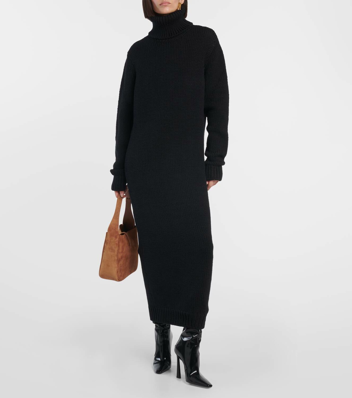 Saint Laurent Ribbed-knit wool sweater dress Saint Laurent