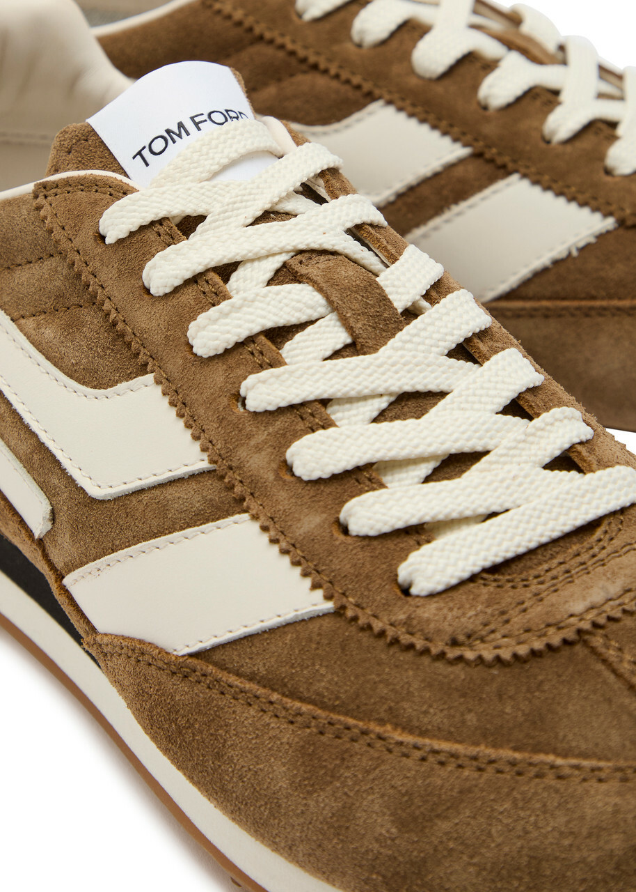 Tom Ford Mick Panelled Suede Sneakers Tan
