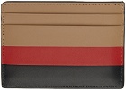Burberry Beige Leather Intarsia Stripe Card Holder