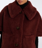 Max Mara Alpaca, wool, and silk teddy cape