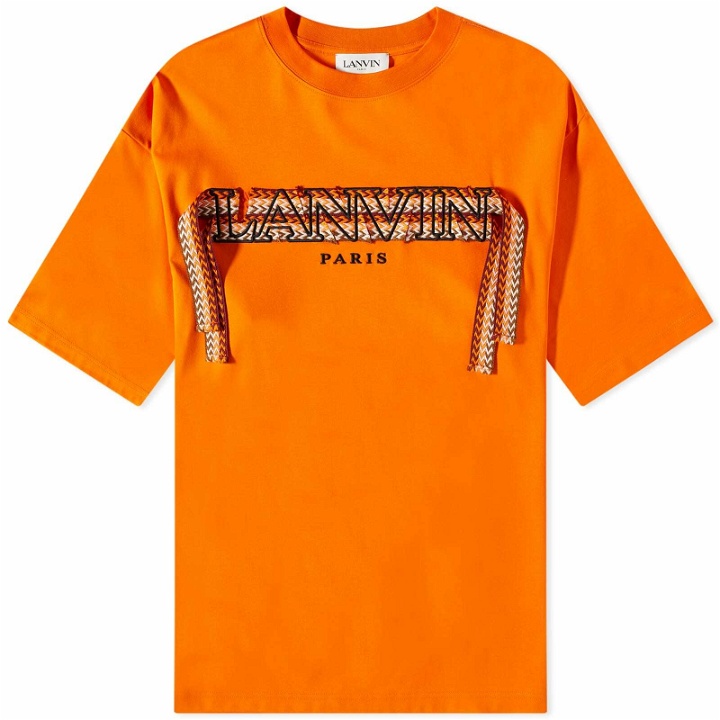 Photo: Lanvin Men's Curb Lace T-Shirt in Bright Orange