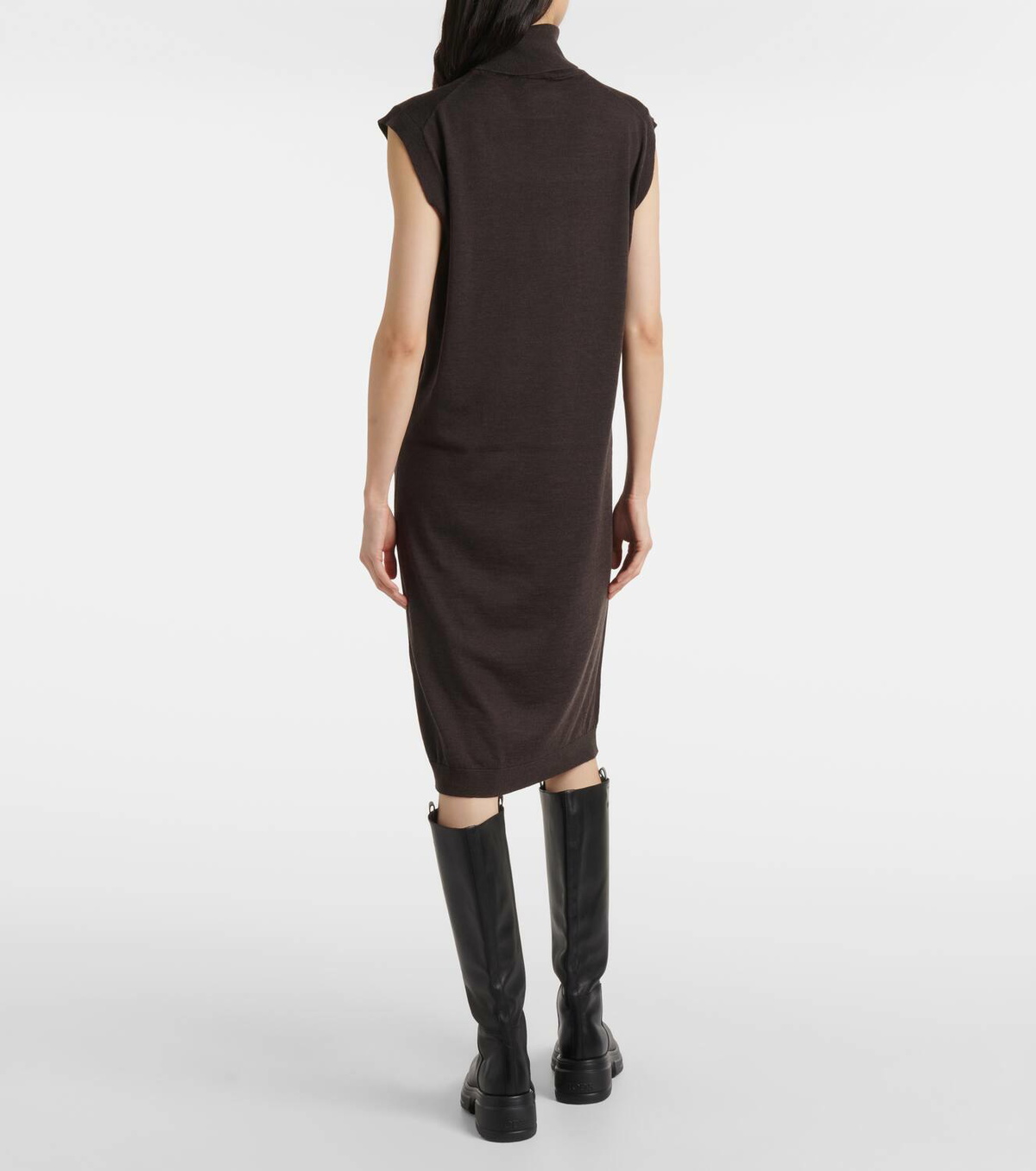 Tod's Wool and silk turtleneck midi dress