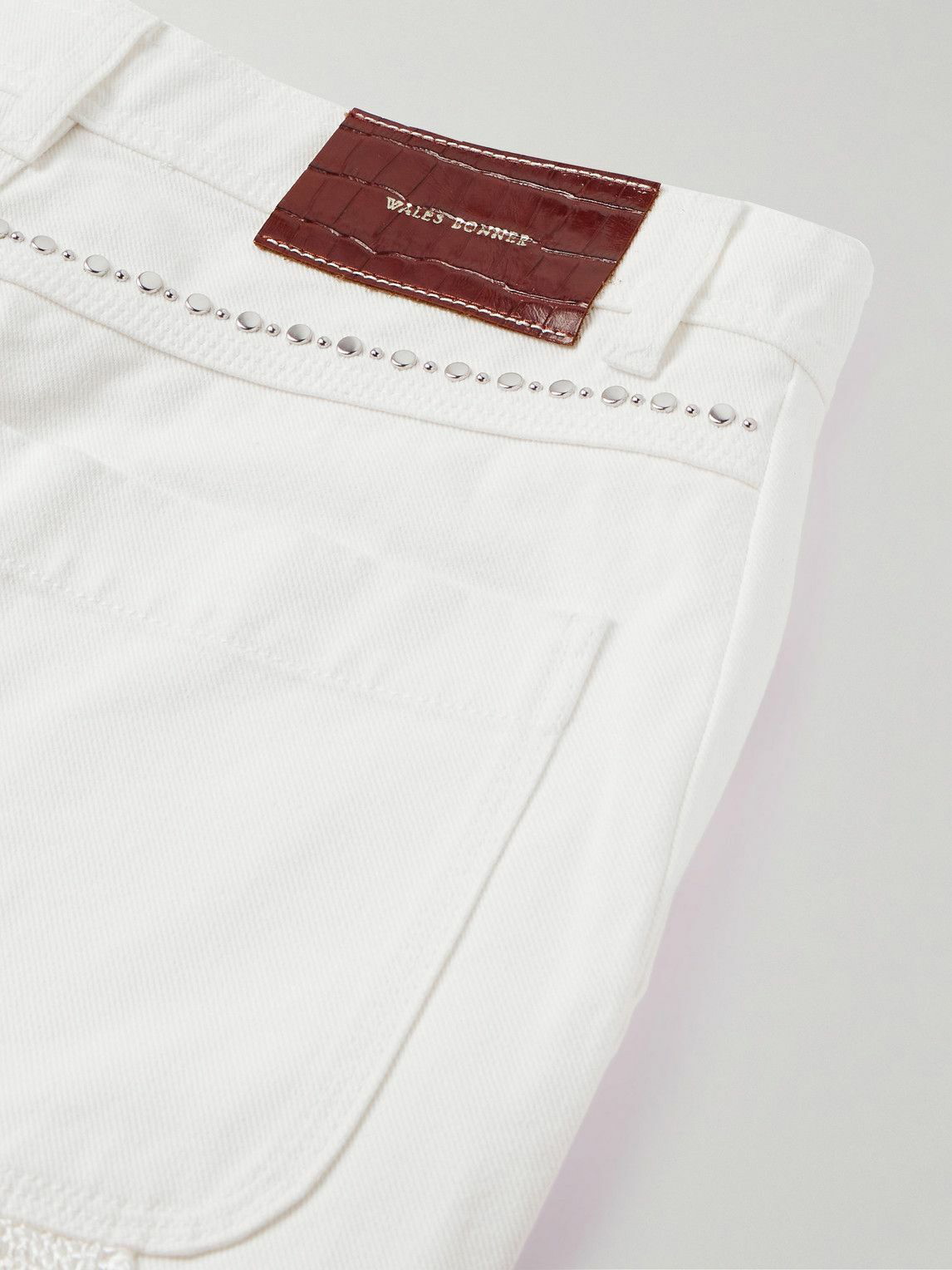 Wales Bonner - Kwame Straight-Leg Studded Organic Denim Jeans - White ...