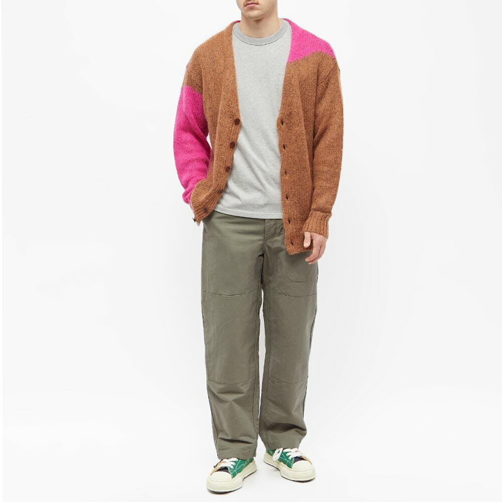 Noma t.d. Men's Hand Knitted Mohair Cardigan in Brown/Pink