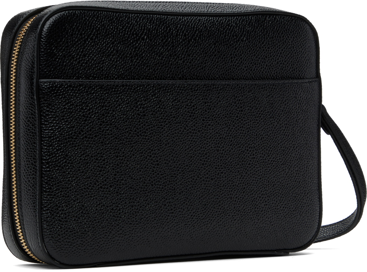 Thom Browne Black Pebble Grain Leather Pouch