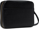 Thom Browne Black Pebble Grain Leather Pouch