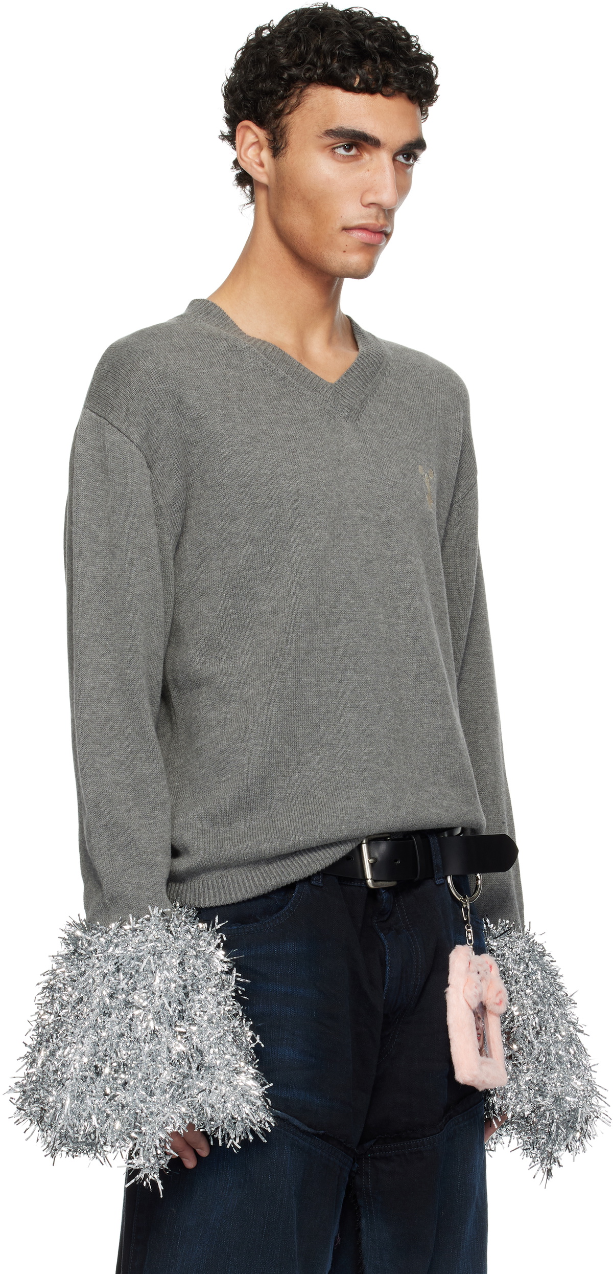 doublet Gray Cheerleading Pompon Sweater