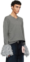 doublet Gray Cheerleading Pompon Sweater
