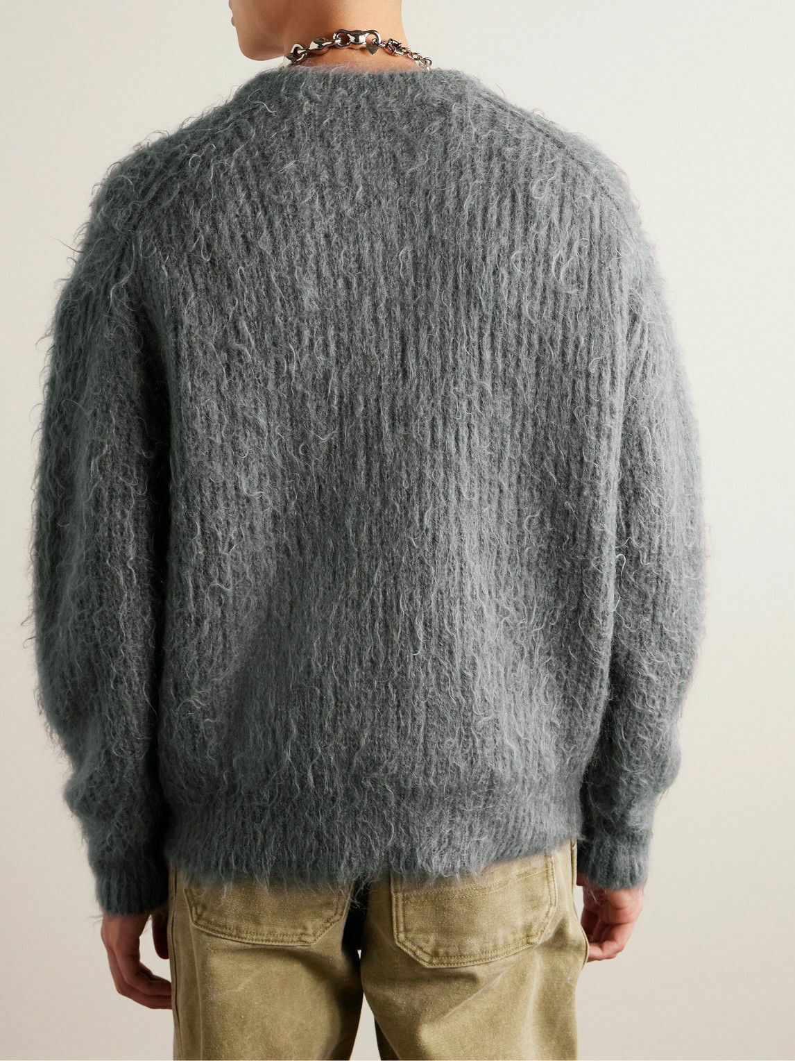 John Elliott - Oversized Ribbed Brushed-Knit Sweater - Gray