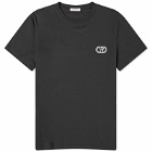 Valentino Men's Embroidered V Logo T-Shirt in Black