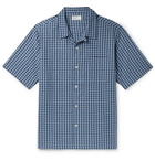 Universal Works - Camp-Collar Checked Cotton-Seersucker Shirt - Navy