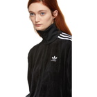 adidas Originals Black Velour Cozy Track Jacket