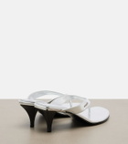 Gucci Vittoria metallic leather thong sandals
