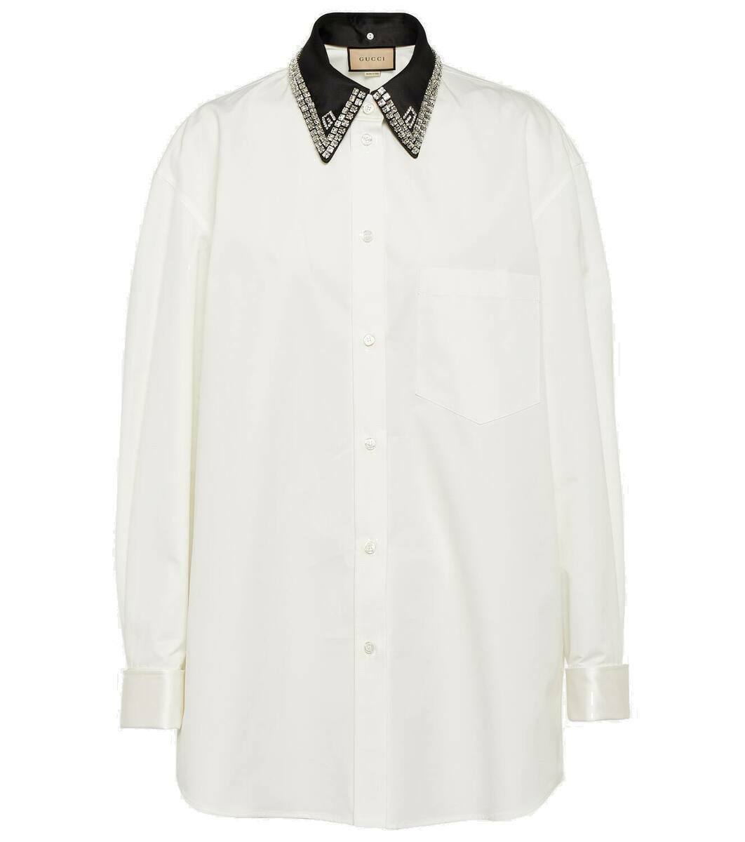 Gucci Embellished cotton poplin shirt Gucci