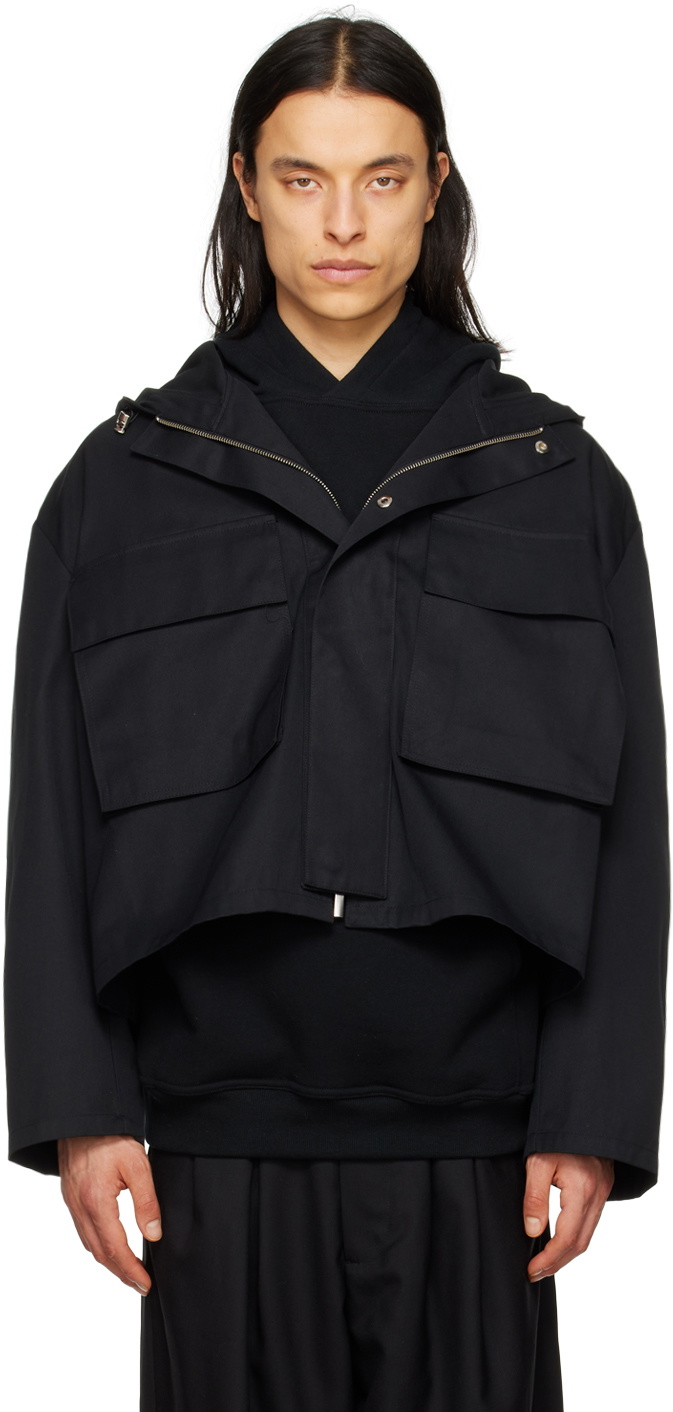 Lownn Black Hooded Jacket
