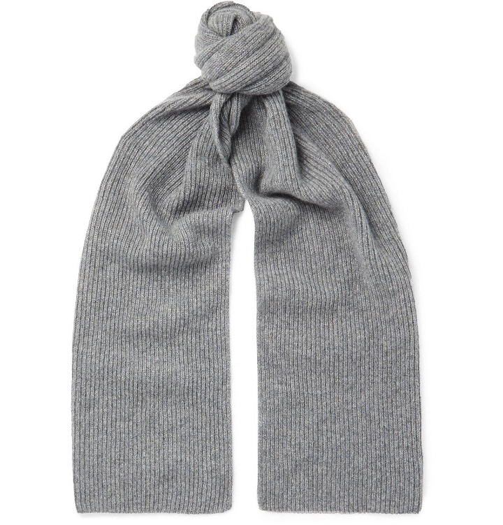 Photo: Anderson & Sheppard - Ribbed Cashmere Scarf - Gray