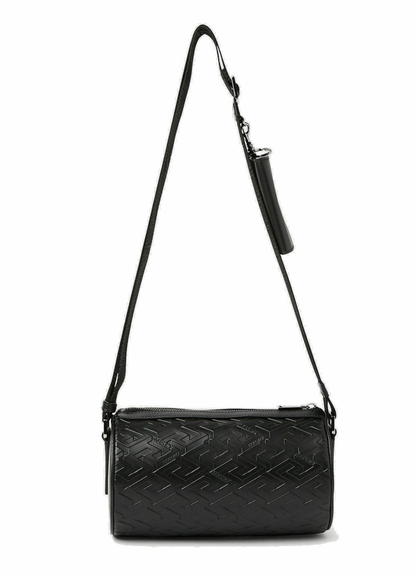 Photo: Versace - Greca Pattern Crossbody Bag in Black