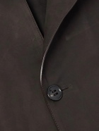 Zegna - Nehru-Collar Nubuck Jacket - Brown