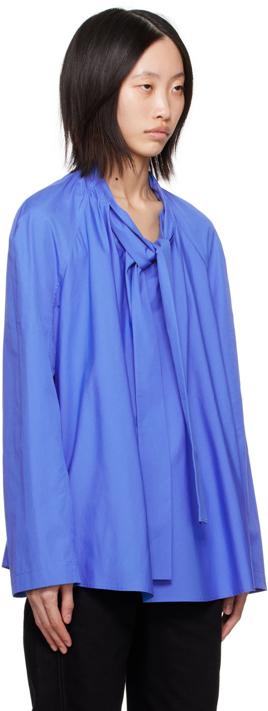 LEMAIRE Blue Ascot Blouse Lemaire