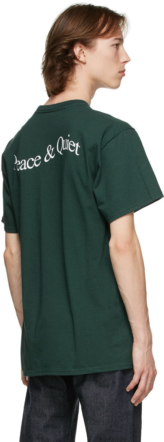 Museum of Peace & Quiet Green Warped Wordmark T-Shirt