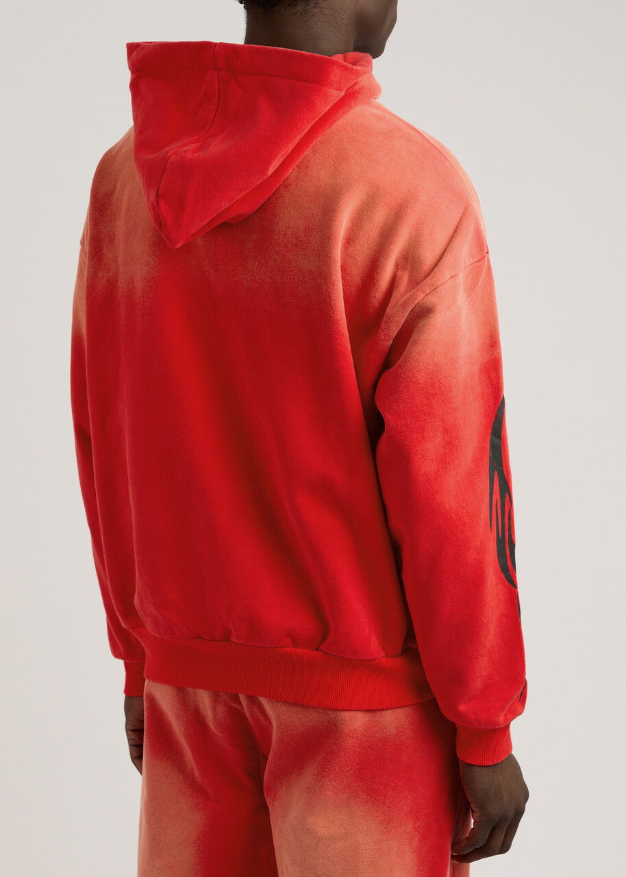 God Made Heritage Logo-print Hooded Cotton Sweatshirt Red