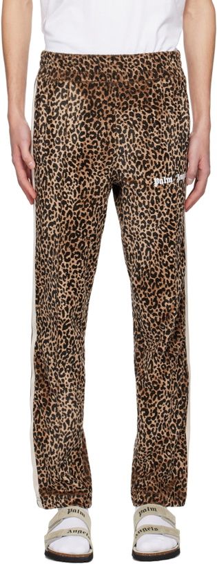 Photo: Palm Angels Brown Animalier Track Pants