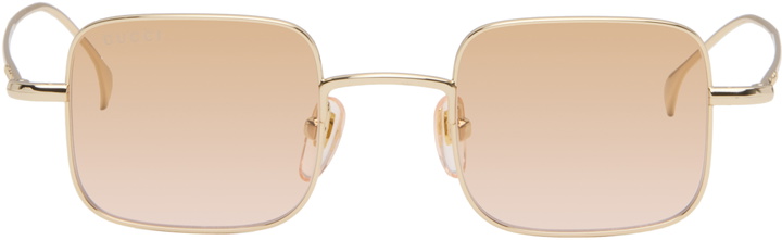 Photo: Gucci Gold Institutional Logo Sunglasses