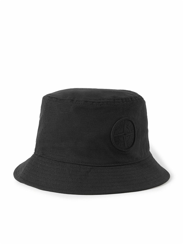 Photo: Stone Island - Logo-Embroidered Cotton-Canvas Bucket Hat - Black