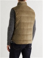 Ralph Lauren Purple label - Mardell Reversible Quilted Suede and Shell Down Gilet - Green