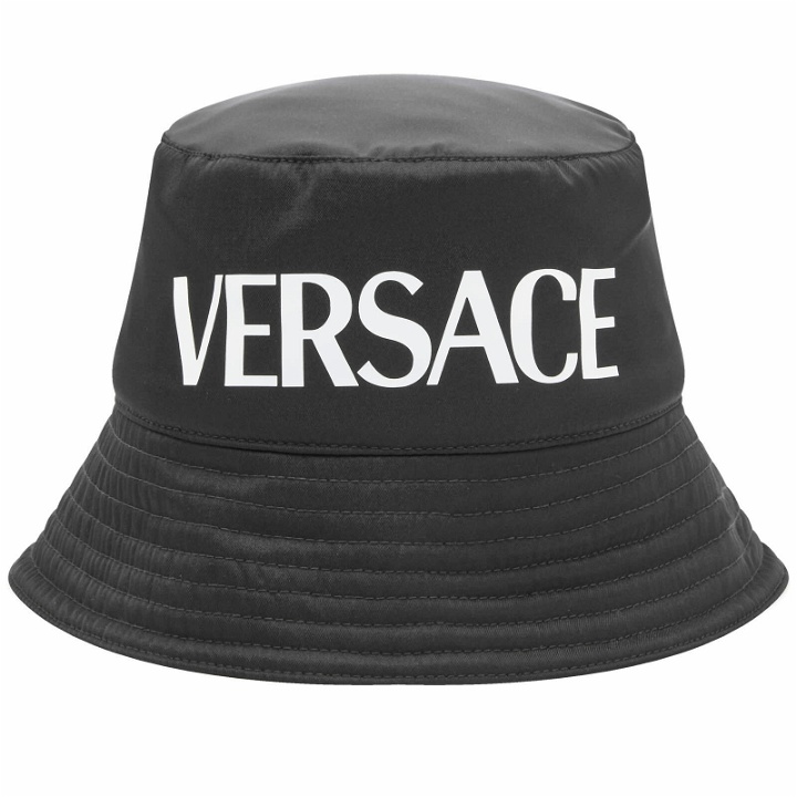 Photo: Versace Men's Reversible Bucket Hat in Black/Gold